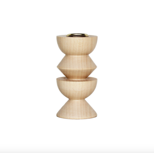 totem wood candle holder / medium