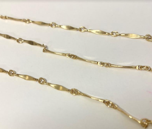 chain necklace / dapped bar - 1.4mm