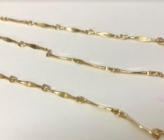 chain necklace / dapped bar - 1.4mm