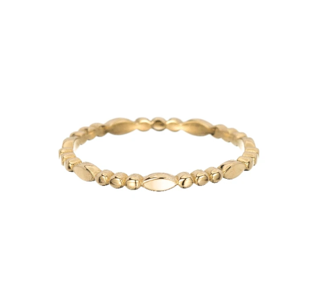 gold marquise beaded band