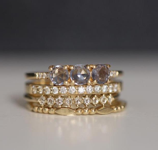 gold marquise beaded band