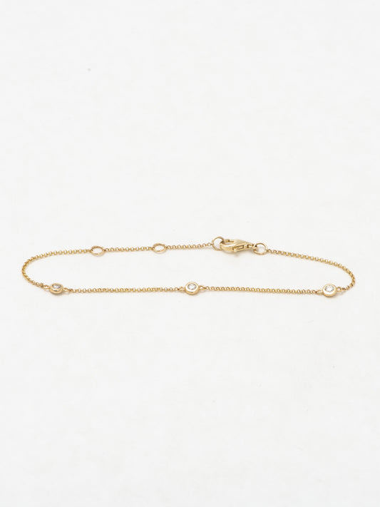 diamond bezel 3-stone bracelet