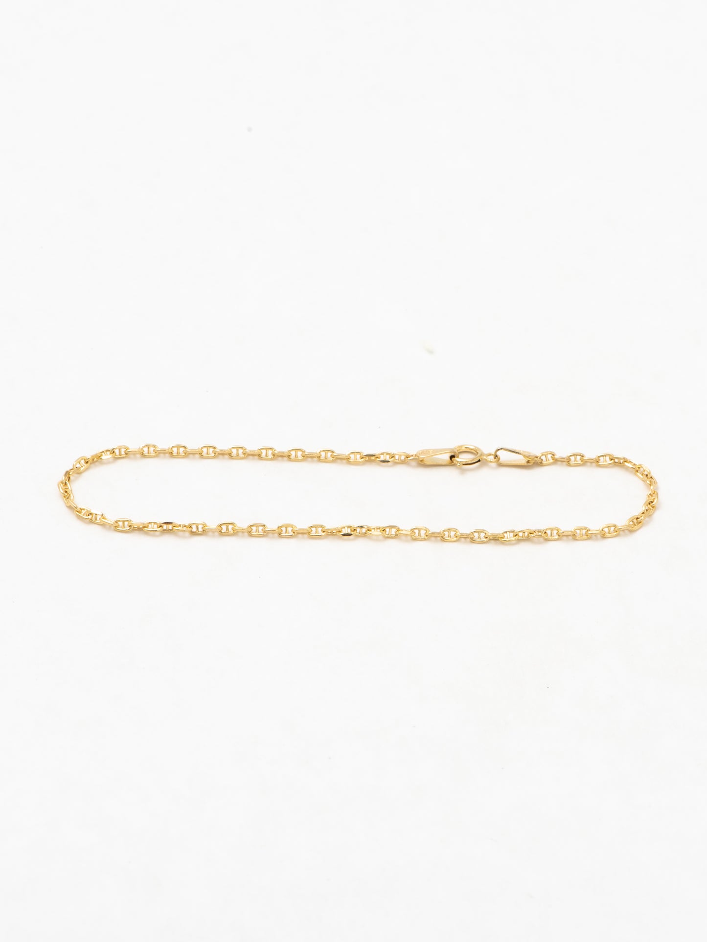 diamond-cut anchor chain gold bracelet