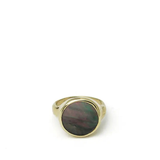 lacuna ring - grey mother of pearl