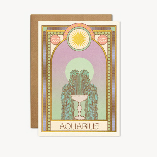 aquarius zodiac card