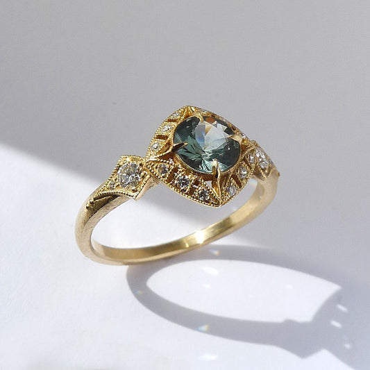 basiliea teal sapphire ring