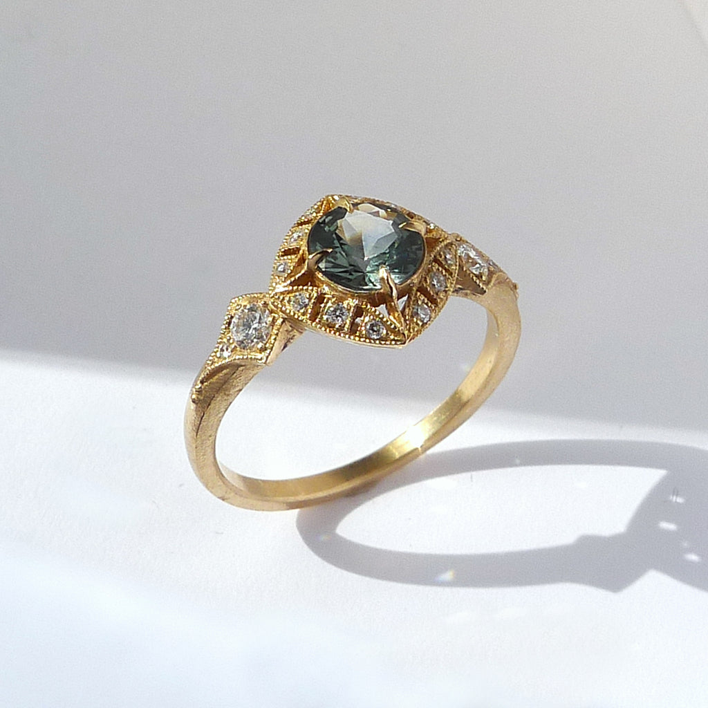 basiliea teal sapphire ring