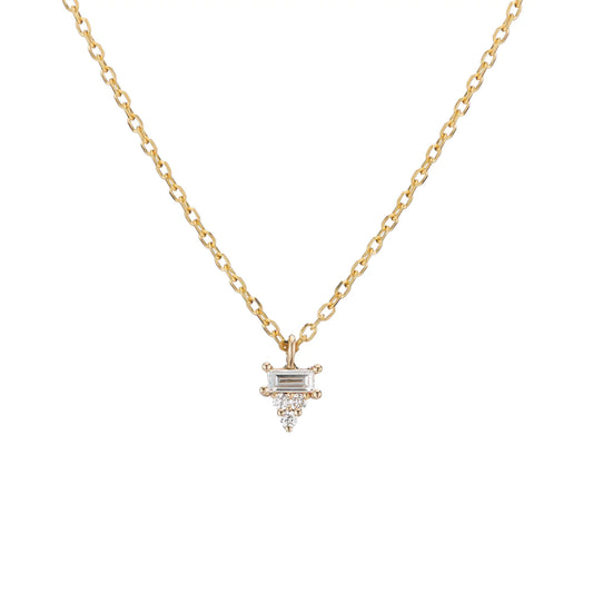 diamond baguette cluster necklace