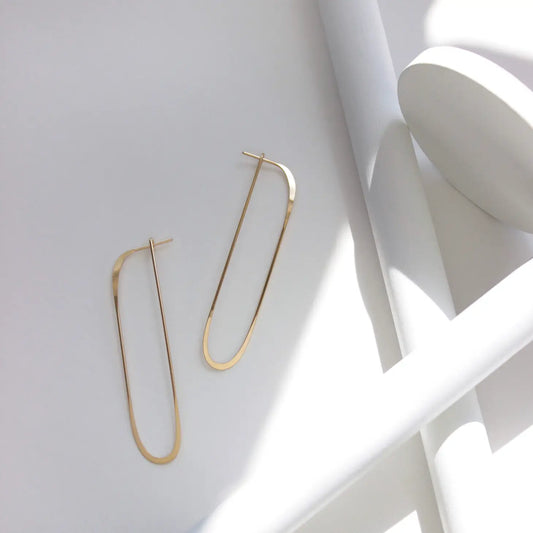 long oval hoop earrings