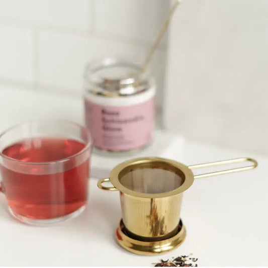 gold tea strainer basket