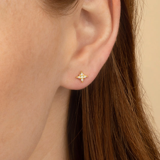 north star stud earrings