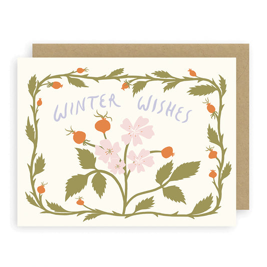 rosehip winter wishes card