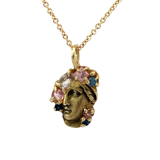fragmented face necklace