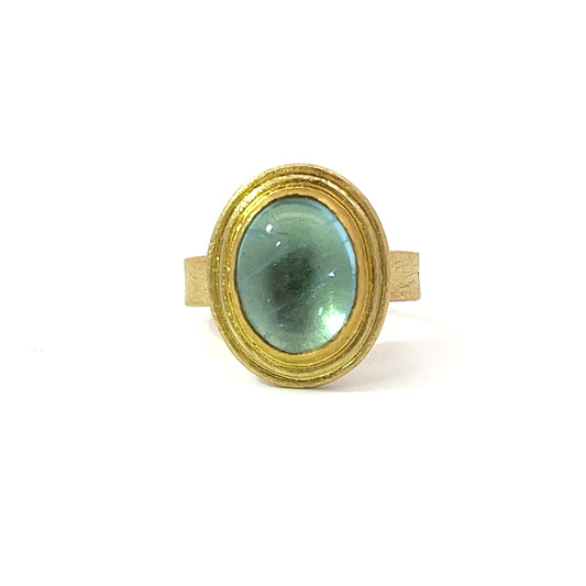 aquamarine double-framed ring