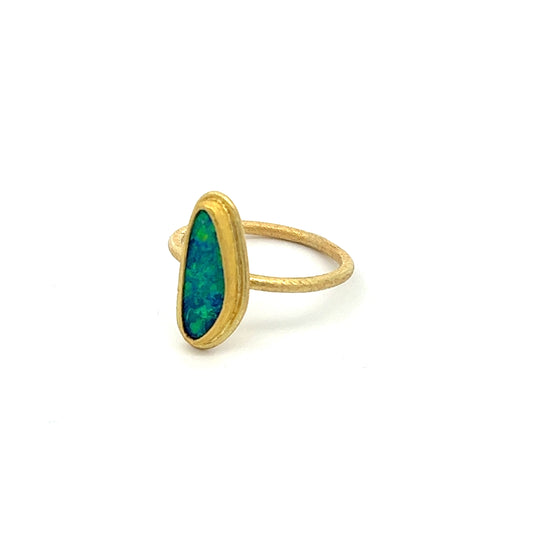 australian opal framed ring