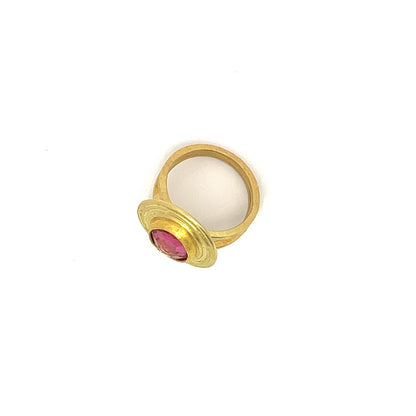 faceted tourmaline split-band framed ring