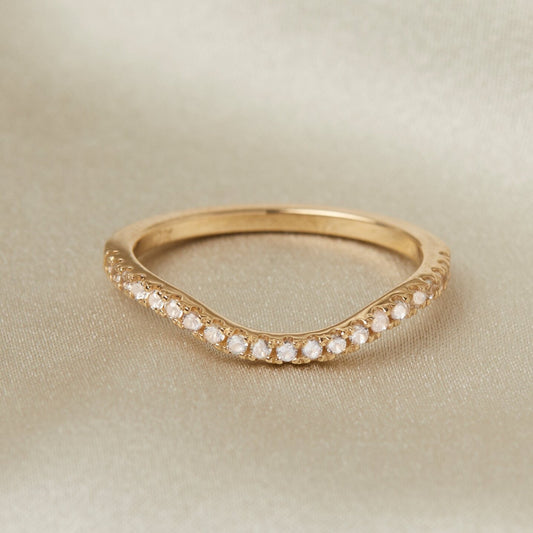 delicate curved band - grown diamond - made to order