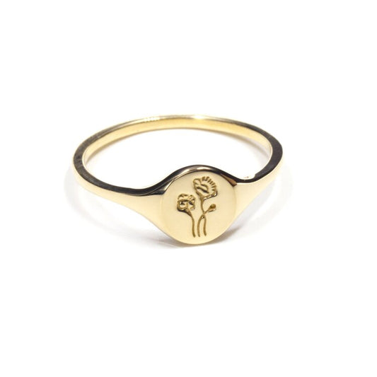 mini signet ring - poppy