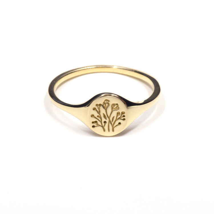 mini signet ring - wildflower