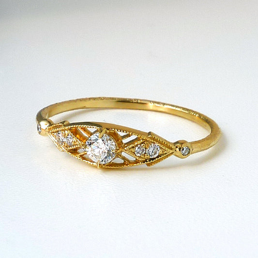 minima ring - natural diamond
