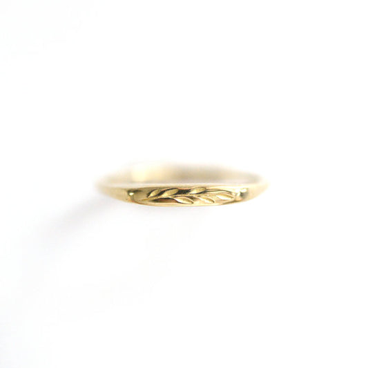 petite signet ring - olive branch