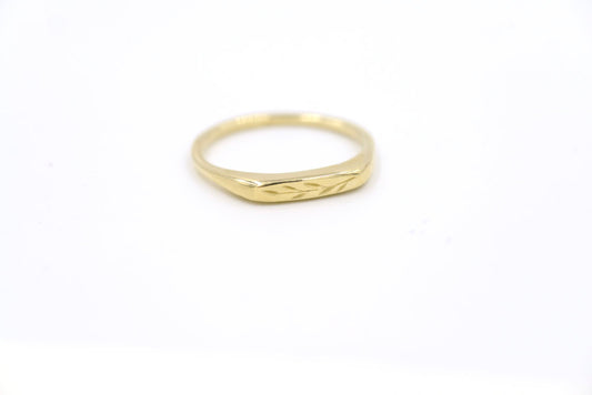 petite signet ring - olive branch