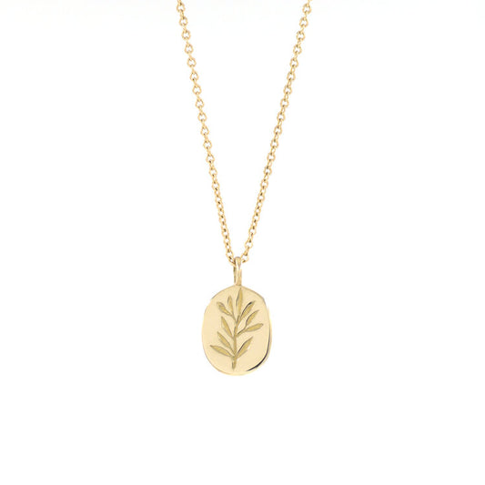 gold pendant necklace - olive branch