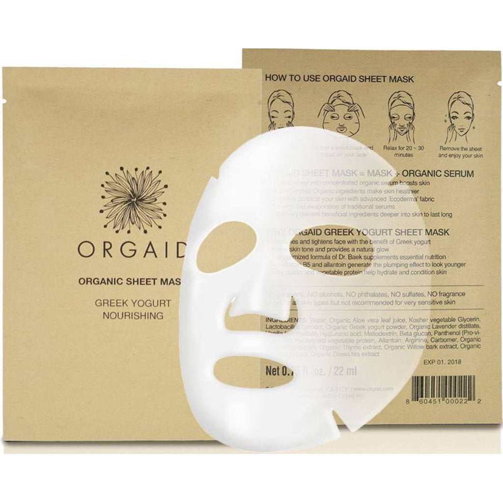 orgaid greek yogurt and nourishing organic face mask single