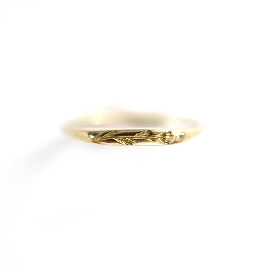 gold petite signet ring - daisy