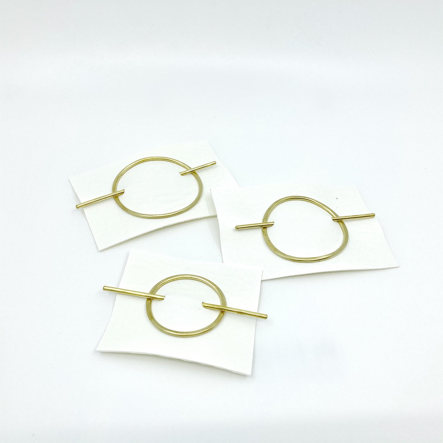 oval brass hair slide