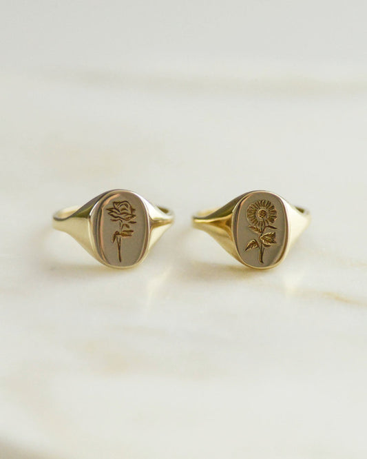 signet ring - sunflower