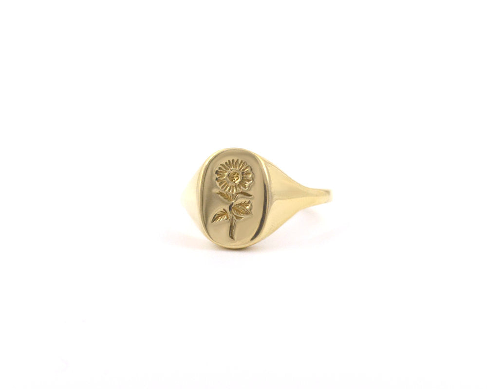 signet ring - sunflower