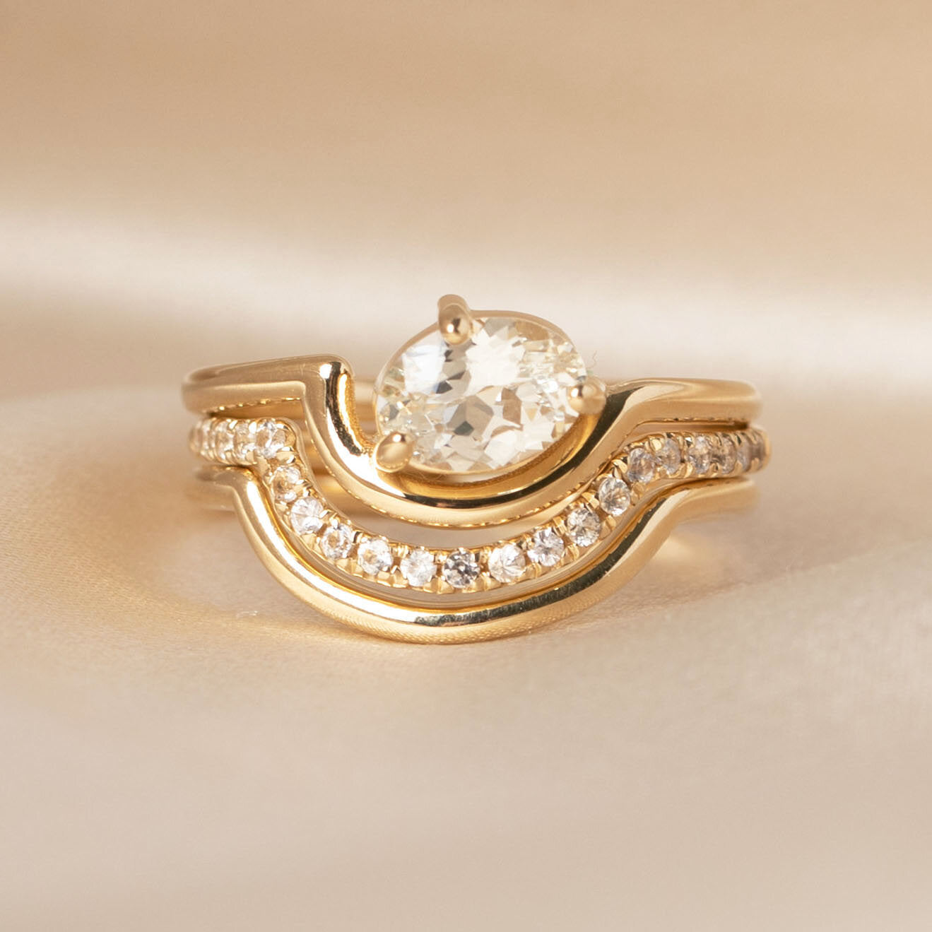 sway ring set - grown diamonds - made to order